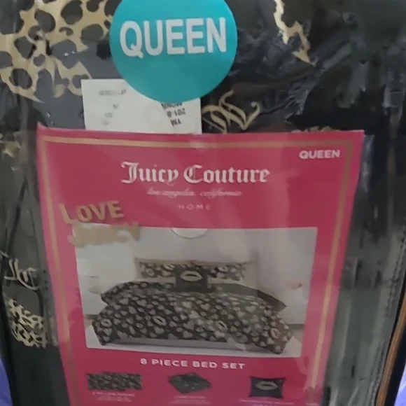 Juicy Couture Black and Gold 8-Piece Bed Set - Queen